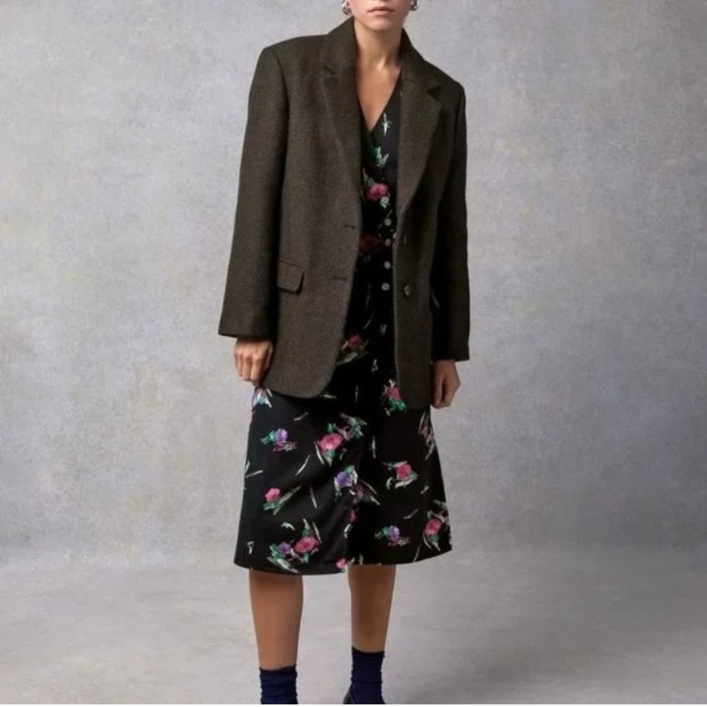 Rouje Paris Jacques Jacket in Brown/Black Stripe Size 4